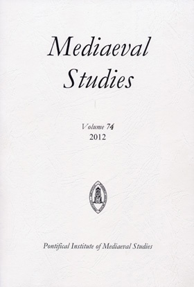 Mediaeval Studies Volume 74 (2012) Mediaeval Studies Volume 74 (2012)